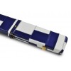 Peradon Blue & White Patch 3/4 Real Leather Cue Case